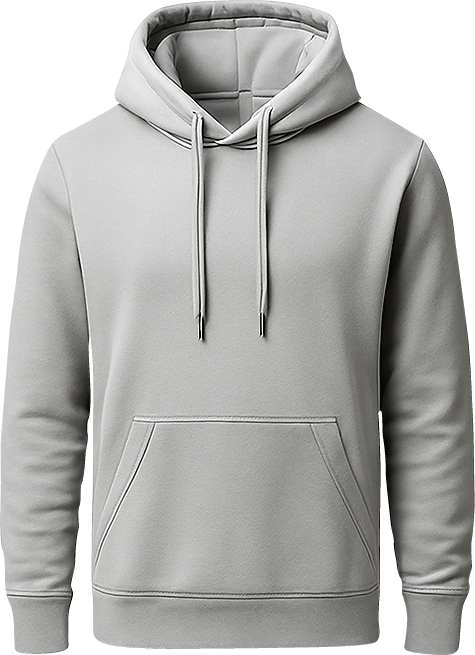 Plain ash grey hoodie front